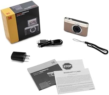 KODAK PIXPRO C1 13MP Compact Digital Camera, 26mm Fixed Lens, Brown - Image 7