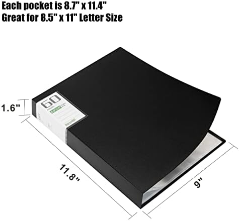 MyLifeUNIT Professional Binder with Plastic Sleeves, 60 Pockets Displays 120 Pages, 4 Pack Presentation Books Portfolio Folder for Artwork, Documents, Recipes - Image 6