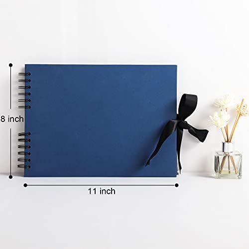 Vienrose Scrapbook Album 80 Pages, DIY Photo Album with Accessories, Navy blue Kraft Paper Memory Book for Wedding, Birthday, Travel, Christmas, Mother’s Day, 11x8 Inches - Image 4