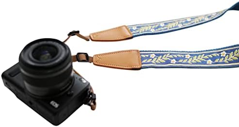 UNIKSTRAP Original Design Personalized Adjustable Camera Strap Vintage Blue Jasmine, Fit for Canon Nikon Sony Olympus Interchangeable Lens Digital Camera/DSLR etc. - Image 3