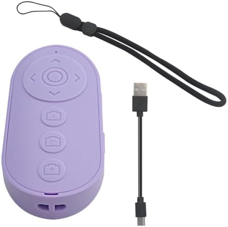 2026 Upgraded Bluetooth Camera Remote Shutter with Zoom and Front/Rear Camera Switch for Photo and Vlogging, Remote Clicker for iOS Android Smartphone, Wireless Video Scrolling for Ti*ktok (Purple) by Xspeedonline