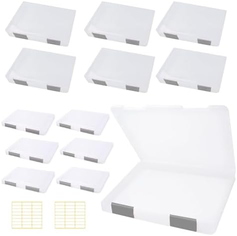 12 Pcs Clear Paper Storage Box, Grey, 12.4 x 9.84 x 1.18 Inches by OLUTACOT
