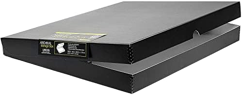 Lineco 16x20 Black Clamshell Archival Folio Storage Box, 1.75" Deep by Lineco