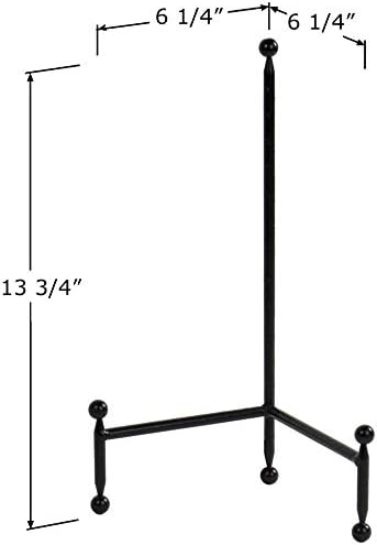 Red Co. Decorative Tripod Plate Stand and Art Holder Easel in Black Finish - 14" h - Image 6