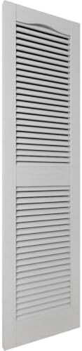 Ekena Millwork 14.5 in. W x 60 in. H Builders Edge, Standard Cathedral Top Center Mullion, Open Louver Shutters, Includes Matching Installation Spikes (Per Pair), 030 - Paintable - Image 3