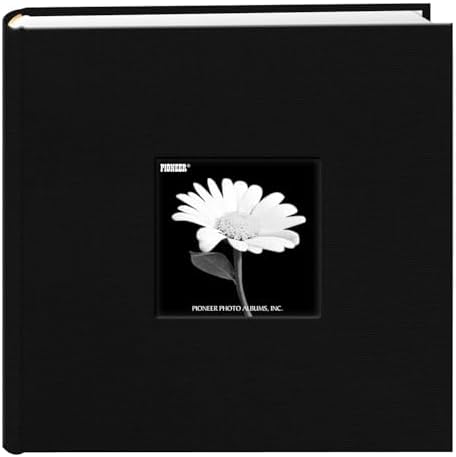 Fabric Frame Cover Photo Album 200 Pockets Hold 4x6 Photos, Deep Black by PioneerPhotoAlbums