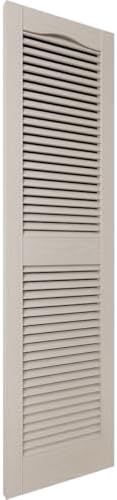 Ekena Millwork Lifetime Vinyl LL1S14X07500CL Standard Cathedral Top Center Mullion, Open Louver Vinyl Shutters, w/Installation Shutter-Lok's & Matching Screws (Per Pair), 14.5"W x 75"H, Clay - Image 3
