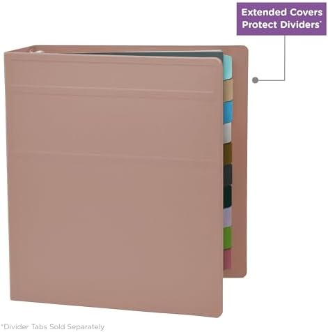 Carstens 3-Inch Heavy Duty 3-Ring Binder - Side Opening, Dusty Rose, Durable Plastic, Precision No-Gap Rings, Waterproof Cover, No Pockets, Holds 400 US Letter Sheets, BPA-Free, Made in USA (1746-3R) - Image 6