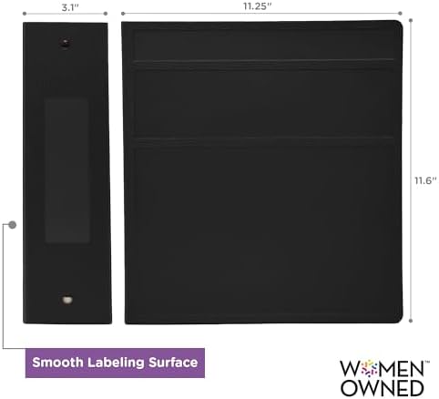 Carstens 3-Inch Heavy Duty 3-Ring Binder - Side Opening, Black, Durable Plastic, Precision No-Gap Rings, Waterproof Cover, No Pockets, Holds 400 US Letter Sheets, BPA-Free, Made in USA (1745-3R) - Image 3