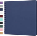 Scrapbook Album 8x8 Inches 40 Pages Hardcover Kraft Paper Blue by Bonyomor