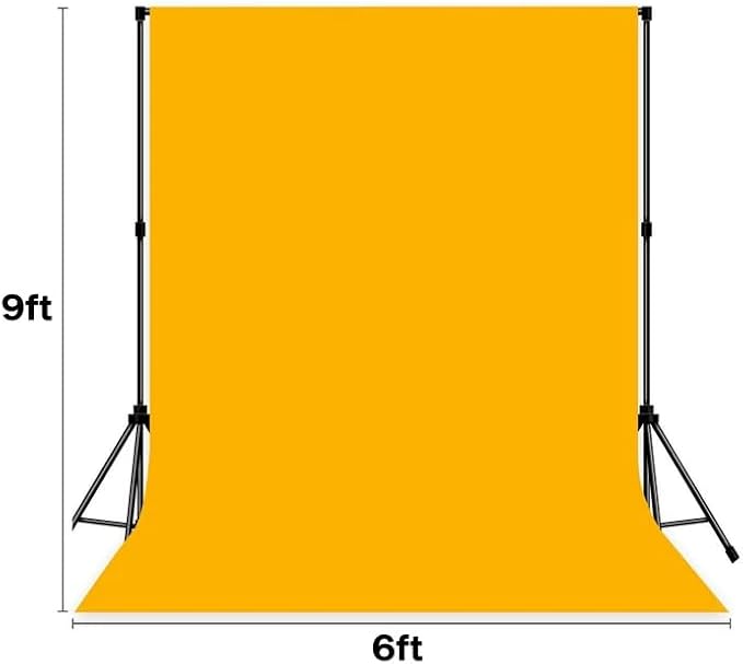 Yellow Photo Backdrop Fabric Professional Photography Background 6x9ft | Seamless Design eliminates Wrinkle Portrait Photography Wedding Dark Theme Decorations - Image 7