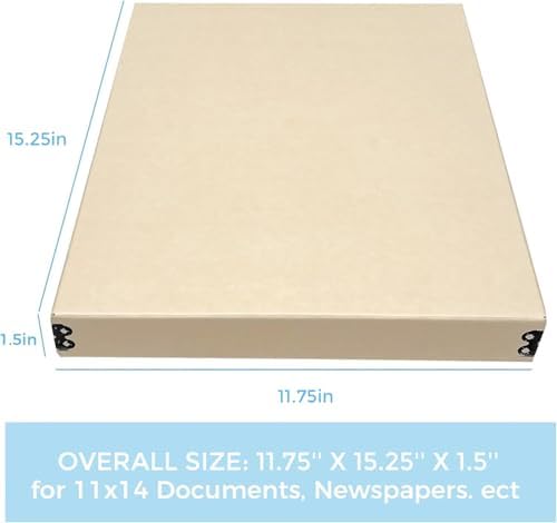 Lineco Drop Front Archival Storage Box, 11.75x15.25x1.5 in, Tan, 2 Pack - Image 2