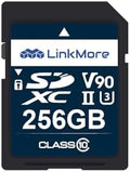 LinkMore XV29 256GB Full-Size SDXC Card, UHS-II U3 V90, R250/W220MB/s by LinkMore