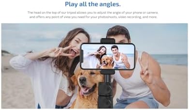 Tripod Selfie Stick Wireless Monopod Compatible with iPhone 16/Plus/Pro/Pro Max, Remote Shutter Built-in Self-Portrait Extendable Stand - Image 6