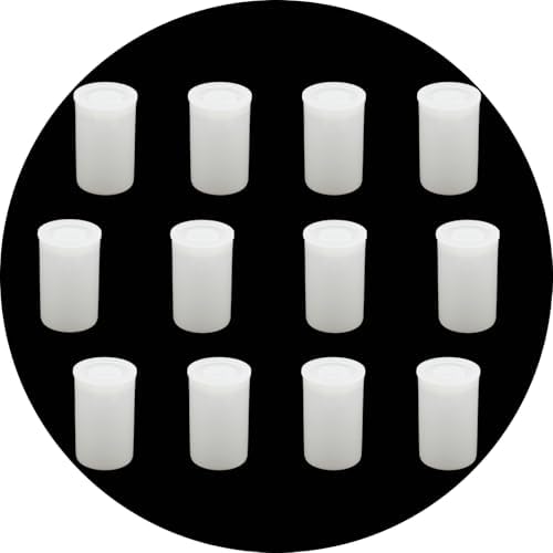 12Pcs White 35mm Caliber Plastic Film Canisters with Lids by Unknown