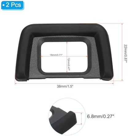 PATIKIL DK-24 Viewfinder Eyepiece Eyecup, 2 Pack Camera Eye Cup Protector for Nikon D5000 D5100 D3000 D3100 Digital Camera Block Flare Scratch Resistance, Black - Image 2