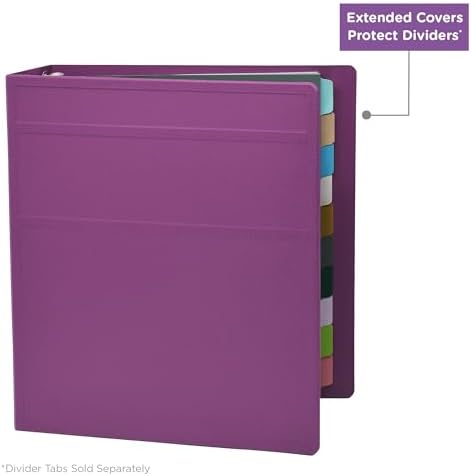 Carstens 3-Inch Heavy Duty 3-Ring Binder - Side Opening, Dewberry Purple, Durable Plastic, Precision No-Gap Rings, Waterproof Cover, No Pockets, Holds 400 Letter Sheets, BPA-Free Made in USA (1707-3R) - Image 5
