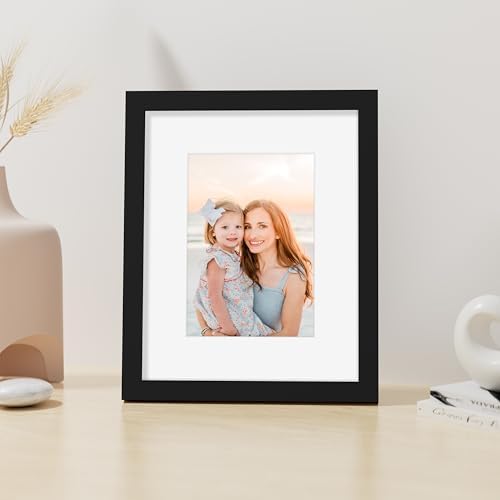 Vittanly 8x10 Picture Frame Made of Solid Wood for Wall or Tabletop, Black - Image 4