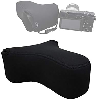 JJC Black Ultra Light Neoprene Camera Case for Sony a6600 a6500 a6400 a6300 a6100 a6000 a5100 w/55-210mm Lens, Pouch Bag for Fujifilm Fuji X-T30 X-T20 X-T10 W/ 55-200mm Lens, Elastic, Water Resistant by Fotasy