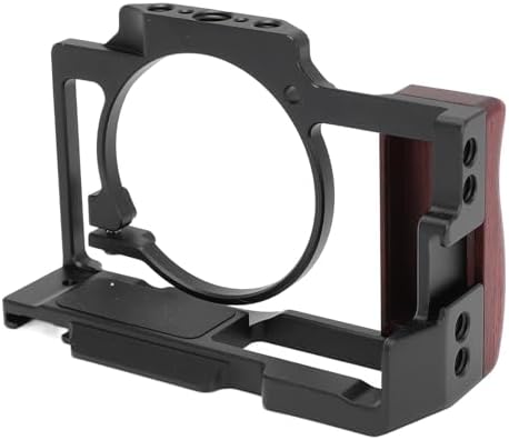 Jiawu Camera Video Cage for ZV1 Precise Design with Wooden Handle Grip for Improved Stability and Filming Experience (Black) - Image 7