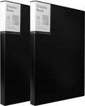 Portfolio Folder for Artwork Art Portfolio Binder 2 Packs 9"x12" Demo Book Black Portfolio Folder with Protective Film Binder with Plastic Sleeve 30 Pockets 60 Page Capacity by Dynta