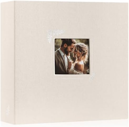 Lanpn Scrapbook Photo Album 12x12, Linen Window Design Cover Top Load 3 Ring Folder Binder Photobook Photo Book 12 x 12 inch with 30 Plastic Sleeves 60 Pages Beige by Lanpn