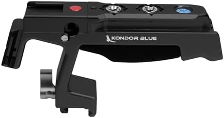 KONDOR BLUE Talon XL NATO Top Handle with REC Trigger for Camera Cages, Dual NATO Rail, 3/8-16 ARRI-Style Mounts, Cold Shoe Slots, Remote REC Button, Ergonomic Grip, Bubble Level, Black by KONDORBLUE