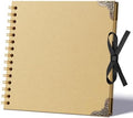 Scrapbook Photo Album 8"x8" 30 Sheets 60 Pages Kraft Paper Ribbon Closure by Hiwhy