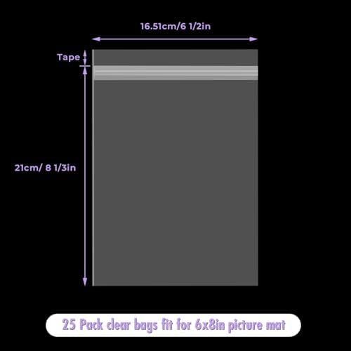 Frametory, 25 Pack 6 1/2" x 8 1/3" Acid-Free Clear Plastic Bags - Image 2