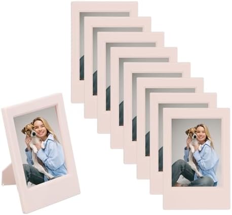uxcell 8pcs Mini Picture Frames, 2.4 x 3.6 Inch Rectangular Film Photo Frame, Small Instant Film Photo Frame Holder for Tabletop Picture Display, Pink by uxcell