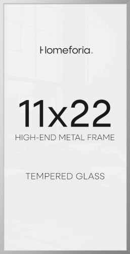 Homeforia 11x22 Silver Newspaper Picture Frame, High-End Metal, Glass by Homeforia