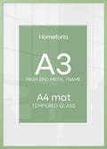 Homeforia A3 Green Picture Frame, High-End Metal, A4 Mat, Glass by Homeforia