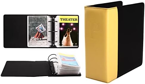 2Fold Binder for Holding Broadway Play Program and Theater Programs with 30 Custom Sheet Protectors - PU Leather - Fits Programs from Mid 1980s to Modern (Yellow/Black EmbossedP) by 2Fold