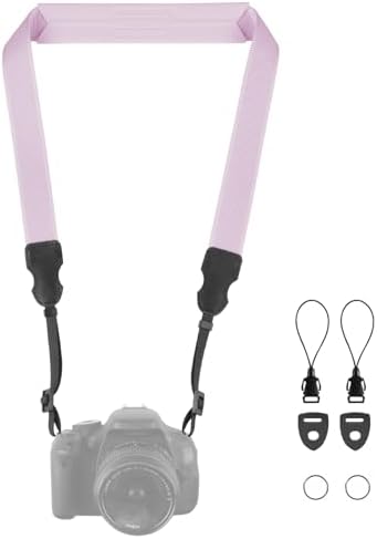 FIEIL Neck Strap Silicone Camera Straps - Padded Camera Strap, 1.5" Wide Adjustable Nylon Shoulder Strap - Compatible with Canon, Nikon, Sony, and More DSLR and Mirrorless Cameras (Purple) by FIEIL