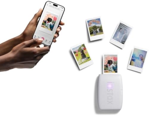 Fujifilm INSTAX Mini Link 3 Smartphone Printer | Clay White Bundled with INSTAX Mini Instant Film | 20 Exposures + Instax Mini Album, Borders, Stickers & Clips + Microfiber Cleaning Cloth (4 Items) - Image 5