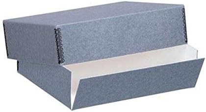 Lineco Museum Archival Drop-Front Storage Box, Acid-Free with Metal Edges, 8.5 X 10.5 X 3 inches, Gray (733-0008) Custom LIN-733-0008 by Lineco