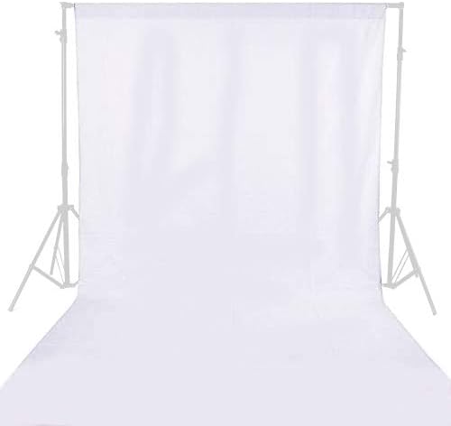 GFCC 10FTx10FT White Backdrop Background for Photography Photoshoot | Non-Reflective, Polyester Curtain, Easy Hang, Multipurpose Screen for Studio Photo Booth, Video Recording, Portrait, Party by GFCC