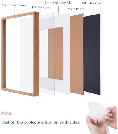 Recuerdos 12x18 Picture Frame, with 11x17 Mat, Natural Oak, HD Plexiglass - Image 3