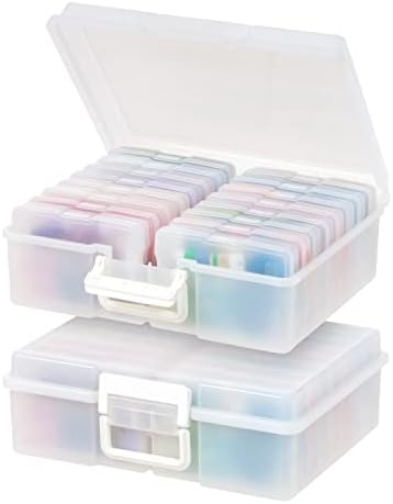 IRIS USA Photo Storage Box |Made in USA| 16 Cases - (2-Pack) - Pearl by IRISUSA