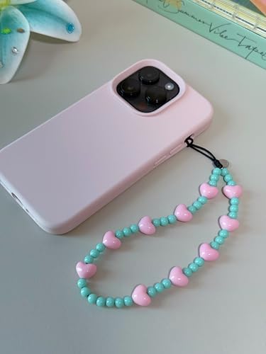 Drawwind Phone Charm Beaded Wristlet Strap Universal Cell Phone Lanyard Cute Bracelet Wrist Strap Beaded Chain String Handmade Accessories for Case Camera Bags (Sweet Hearts) - Image 2