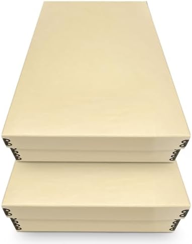Golden State Art, Archival Storage Box, Tan-11x17x3 Inch, Pack of 2 by GoldenStateArt