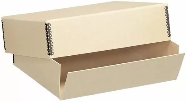 Lineco Museum Archival Storage Box, Drop Front, 11.75x15.25x3 in, Tan by Lineco