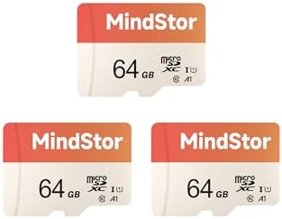 Micro SDXC 64GB Memory Card, MindStor 90MB/s Read Speed TF Card with Adapter, U1, A1 Rated, HD Video Support, Waterproof, for Security Camera, Dash cam, 3 Pack by Unknown