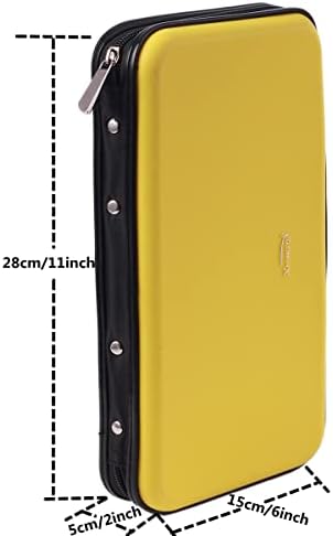 72 Capacity Heavy Duty Wallet, DVD Case Holder for Car, Hard Shell Sturdy,CD disc Binder, Booklet, Protective Blu-ray Wallet (72 Capacity,Yellow) - Image 2