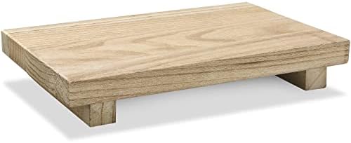 Nuogo Wood Pedestal Riser Stand for Kitchen Soap Tray,9 X 6 Inch,Natural by Nuogo