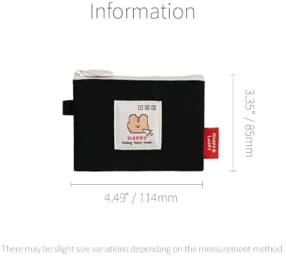 Monolike Happy and Lucky Card Case, Black - Small Nylon Pouch, Portable Keychain Coin Purse, Waterproof Card Sleeve, Compact Daily Organizer Case - Image 2
