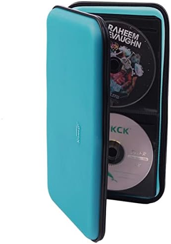 Heavy Duty CD/DVD Case - 72 Capacity Hard Shell Holder for Car, Disc Binder, Protective Blu-ray Wallet (SkyBlue) - Image 6