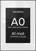 Homeforia A0 Black Poster Frame, High-End Metal, A1 Mat, Glass by Homeforia