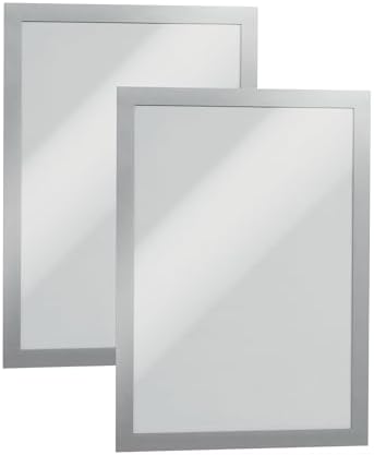 Durable Duraframe Sign Holder, Self-Adhesive, Silver, Tabloid Size, 2 Pack by DURABLEOfficeProducts