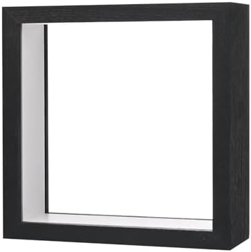 M METERXITY 1-Pack Dried Flower Frame, 6 x 6 Inch Double Acrylic Wooden Dried Flower Photo Floating Frame for Tabletop/DIY/Handicrafts [Black] - Image 7